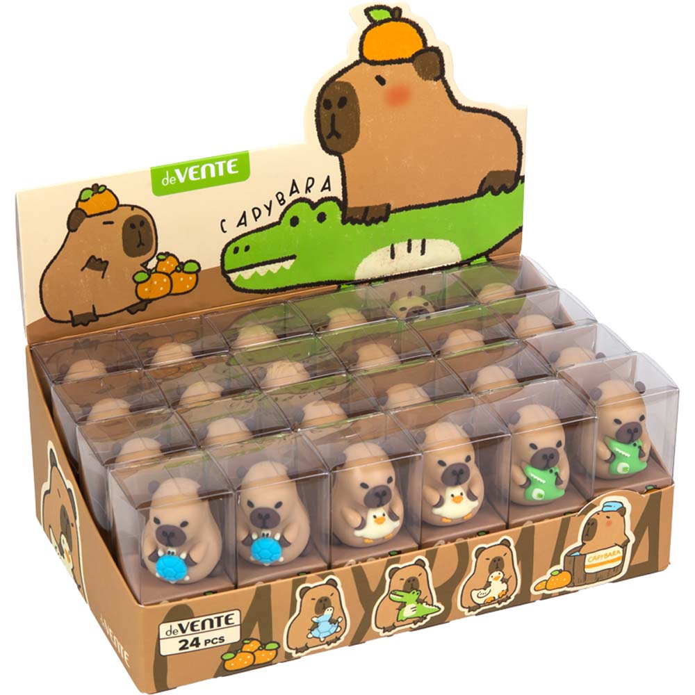 Точилка пластиковая devente "capybara" 1 отв. асс-т
