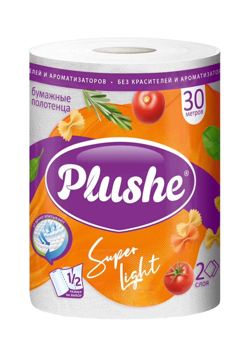 Полотенце бумажное "plushe" super light 2-х сл. 1 рул. 30м