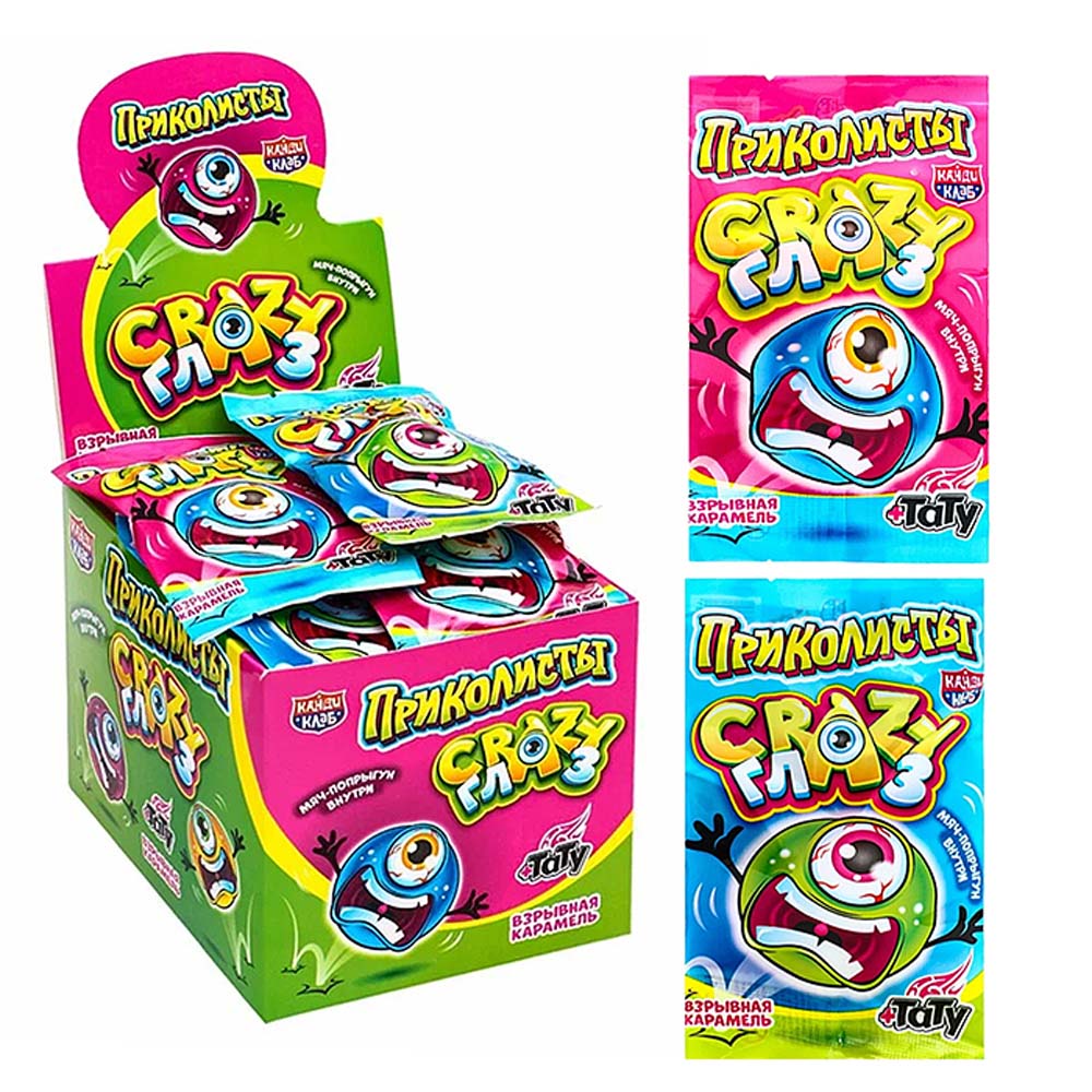 Карамель взрывная "приколисты. crazy глаз"+игрушка+тату 1г