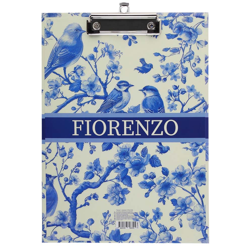 Планшет с прижимом а4 картон ламинир. fiorenzo "blue birds"