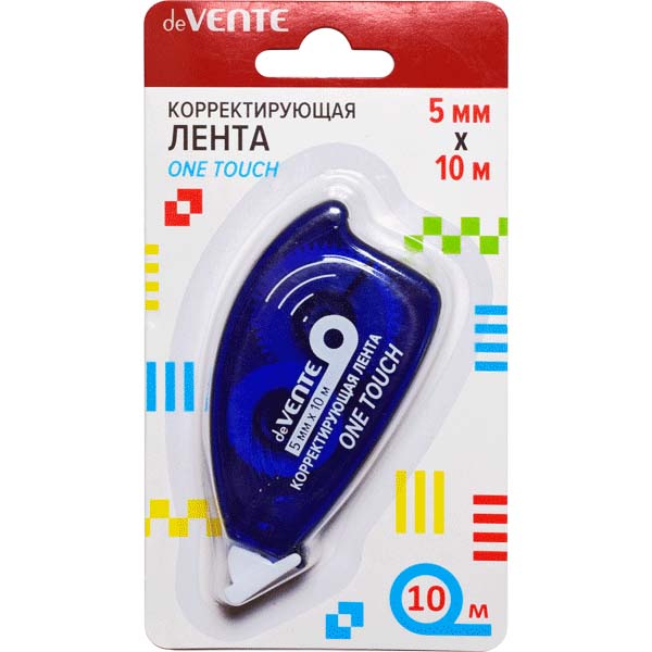 Корректирующая лента devente "one touch" 5ммх10м асс-т