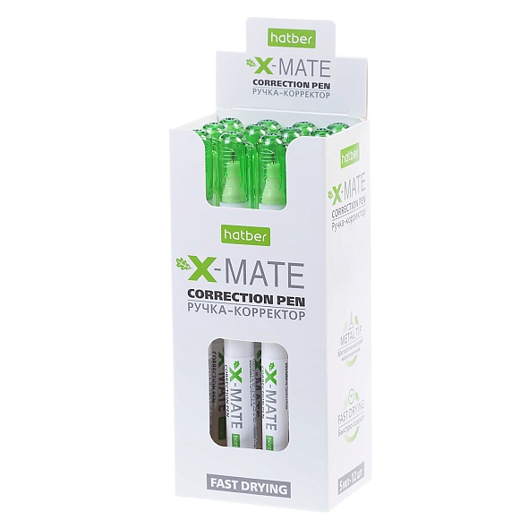 Корректирующая ручка hatber "x-mate" с мет.наконеч. 5мл
