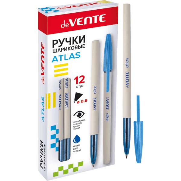 Ручка шар. devente "atlas" синяя 0,5мм
