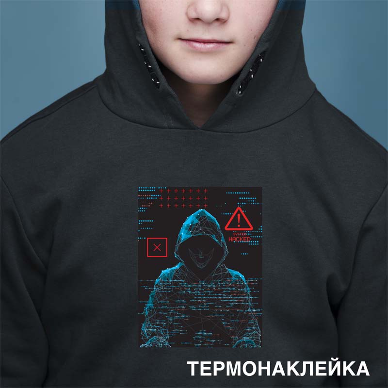 Термонаклейка на ткань devente "label. hacker" 12,9х16,7см