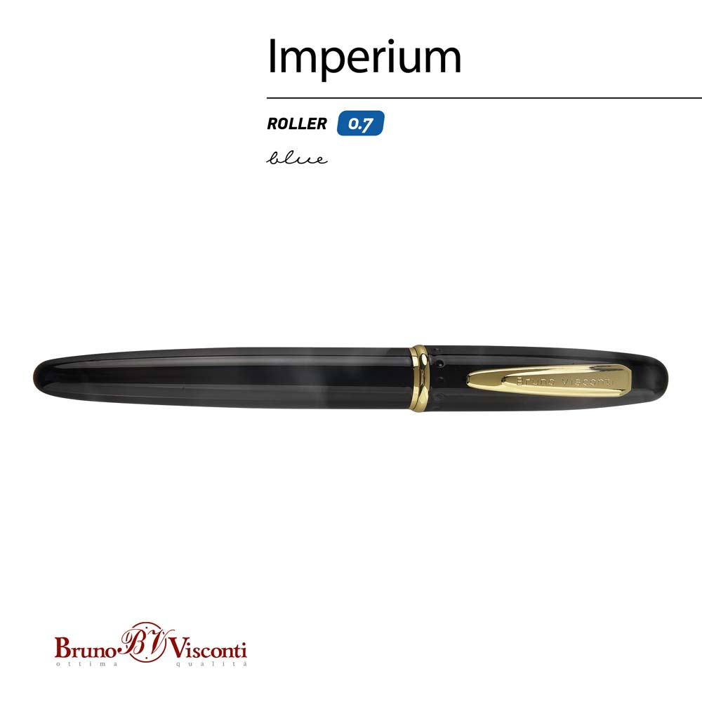 Ручка роллер bruno visconti "imperium" синяя 0,7мм корп.металл чёрный мрамор