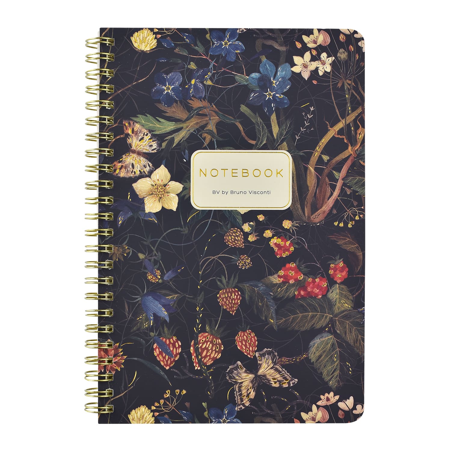 Тетрадь на гребне 60л. кл. "flora. лесные ягоды" (bruno visconti) т/б,софт тач,фольга,цветной форзац
