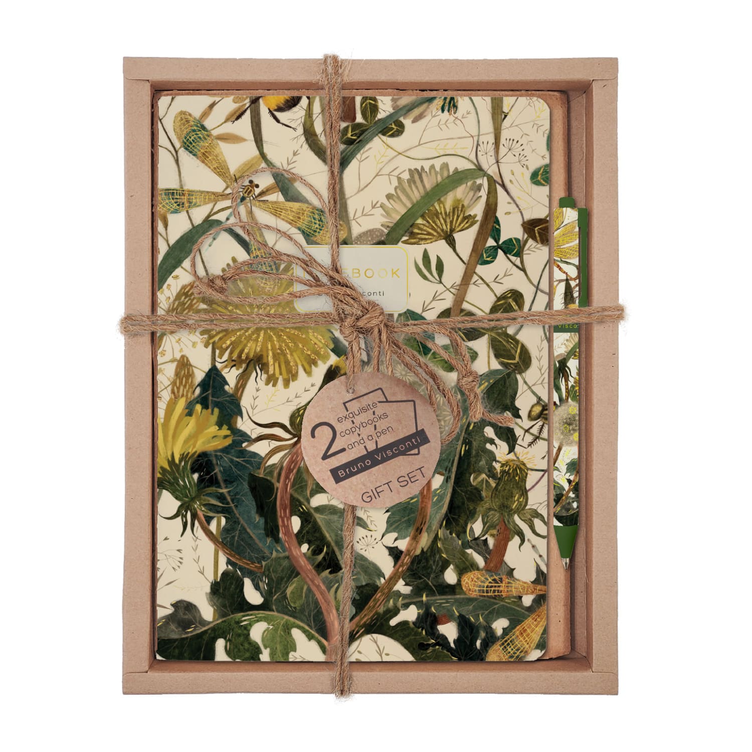 Набор подарочный bruno visconti "flora. summer greens" 2 тетради+ручка