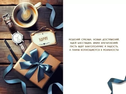 Открытка а5 "с днём рождения!" лак текст