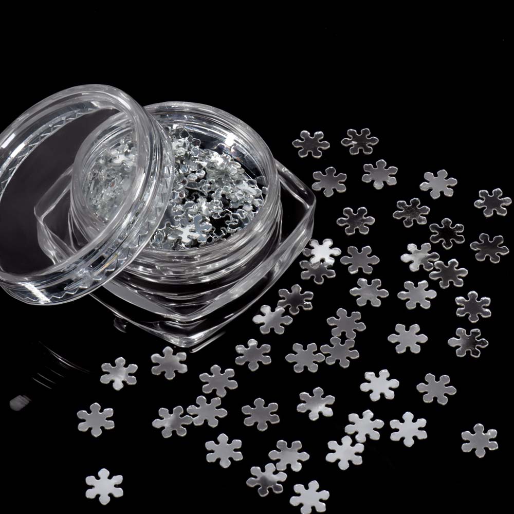 Пайетки "снежинки" серебристые