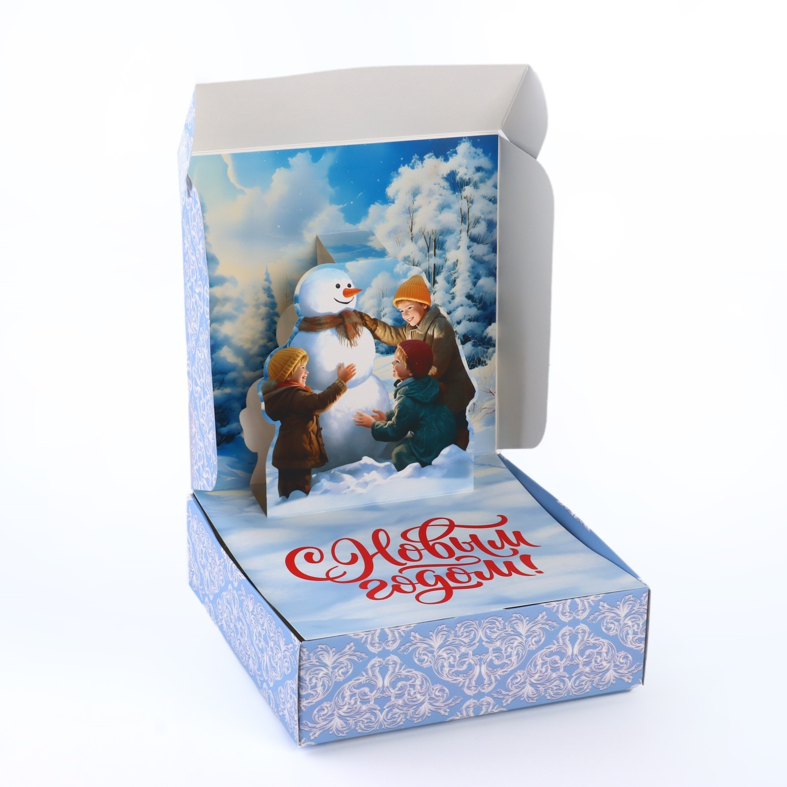 Коробка "зимняя сказка" 16,5х16,5х5см