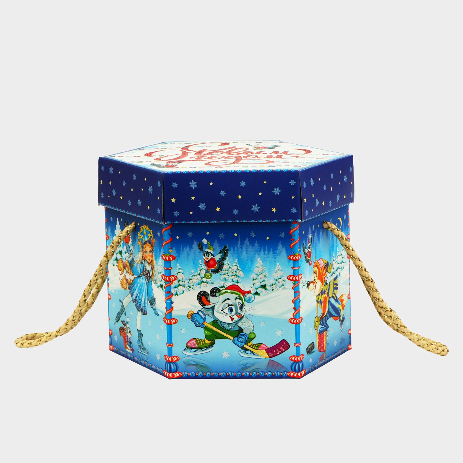 Коробка "зимние забавы" 21х21х18,5см