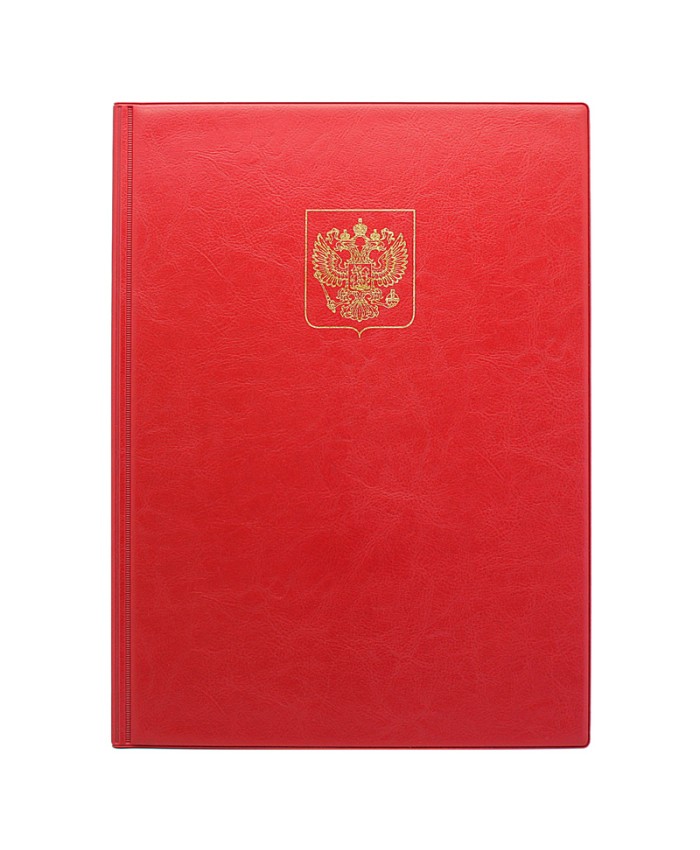 Папка адресная а4 "герб россии" красная
