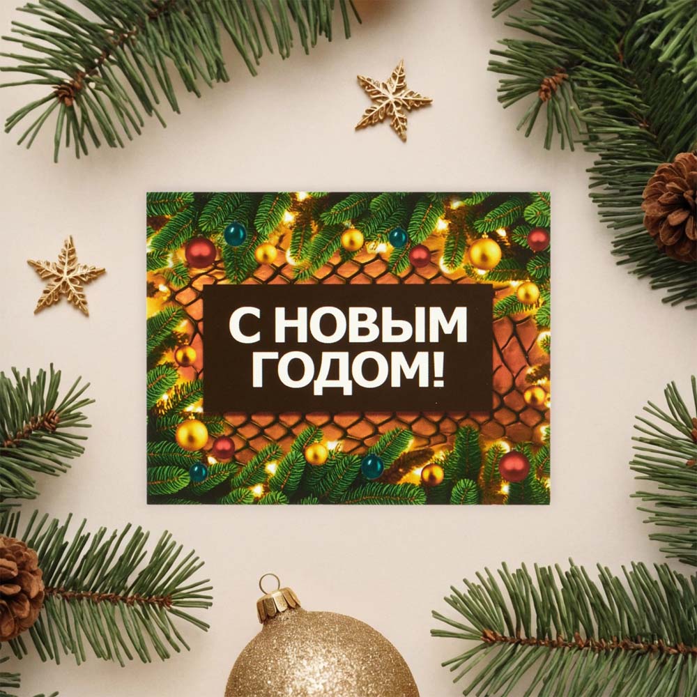 Открытка мини "с новым годом!" символ года 9х7см