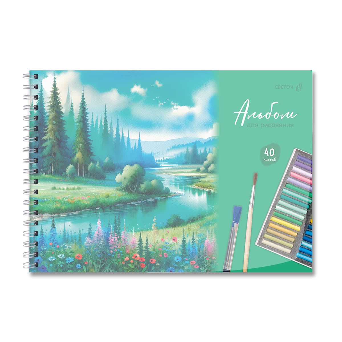 Альбом д/рис. а4 40л.гребень "волшебные моменты" (svetoch) пласт.обл. асс-т