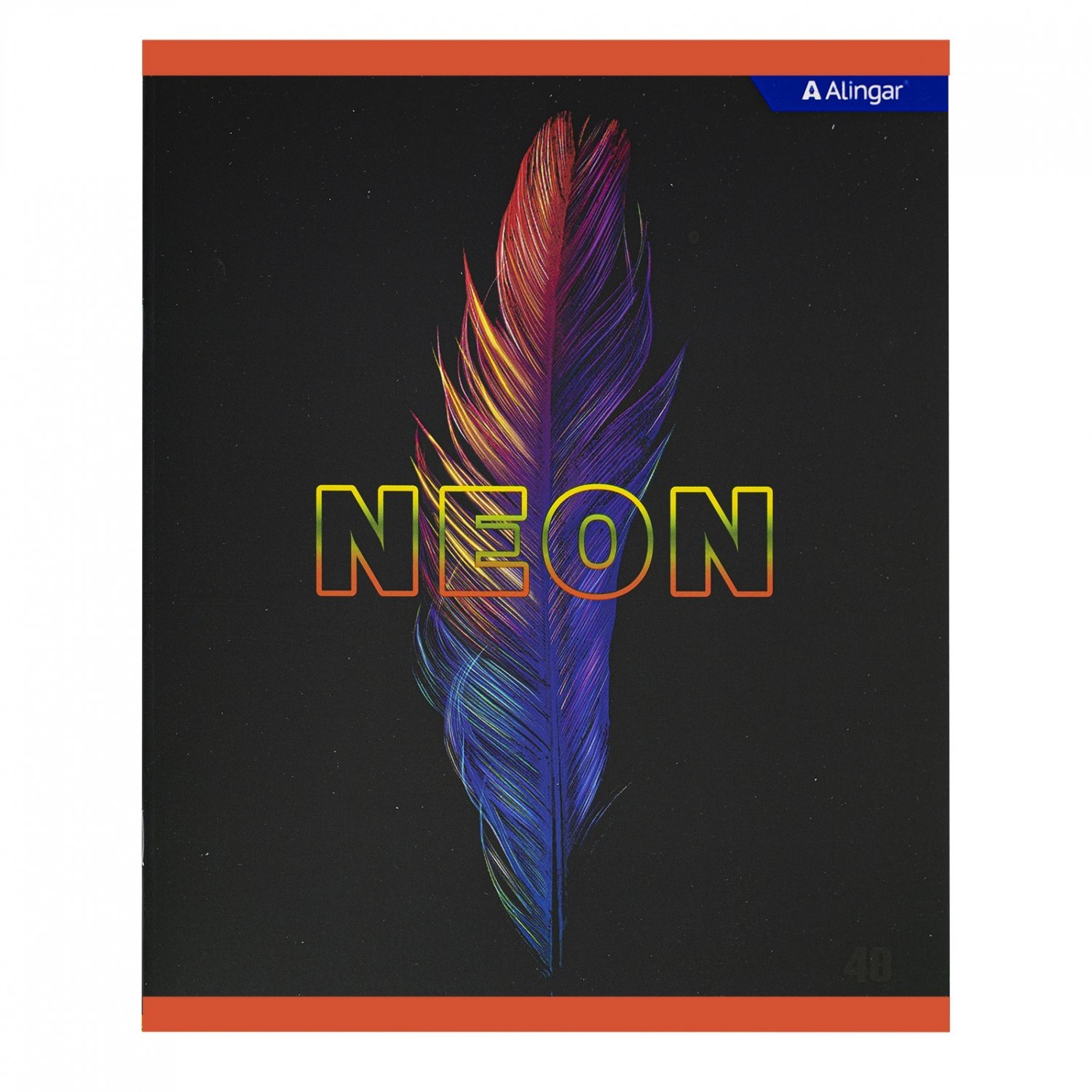 Тетрадь 48л. кл. "пёрышко" neon (alingar) б/б,софт тач,асс-т
