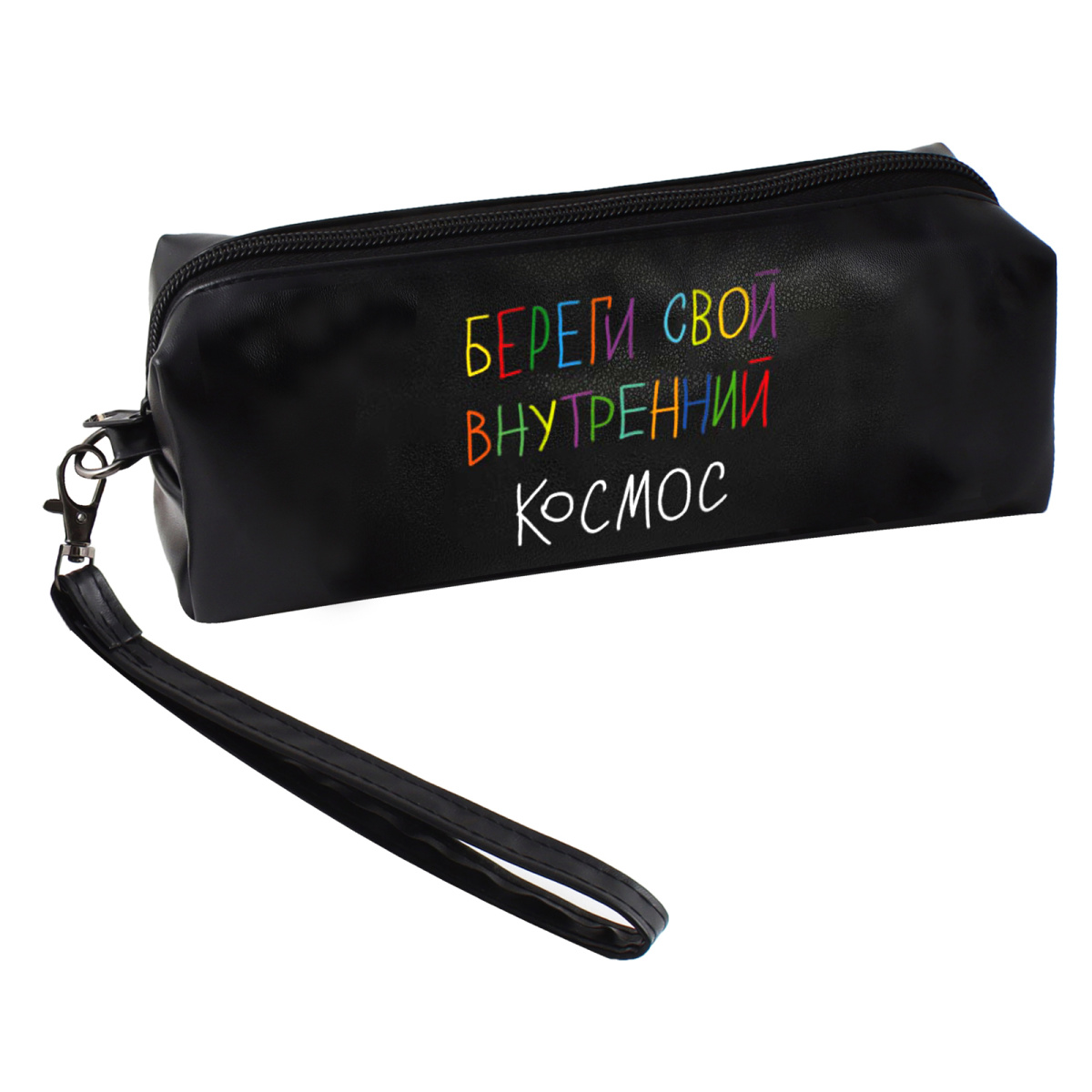 Пенал-косметичка кокос "береги свой внутренний космос" 210х80х50мм кож.зам.