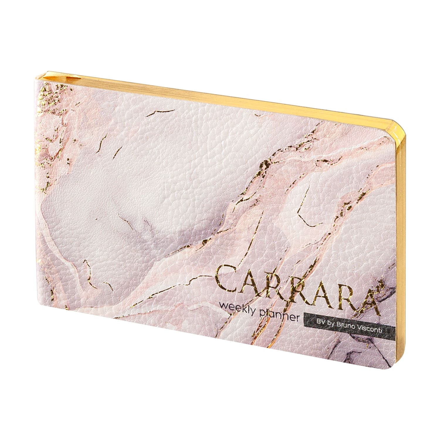 Еженедельник б/д а6 bruno visconti "carrara" цветной с золотым срезом,тонир.блок,кож.зам.