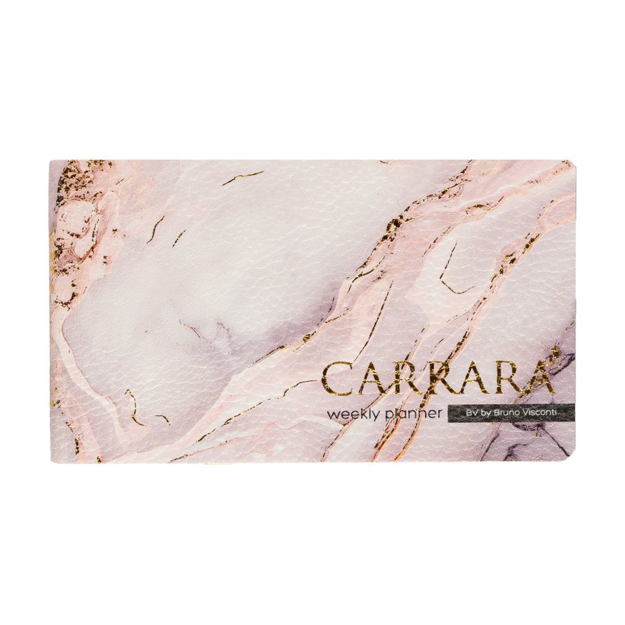 Еженедельник б/д а6 bruno visconti "carrara" цветной с золотым срезом,тонир.блок,кож.зам.