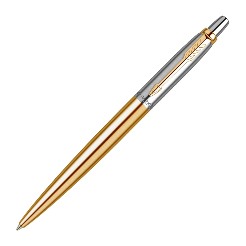 Ручка шар.авт. parker "jotter gold/stainless steel gt" синяя 1,0мм