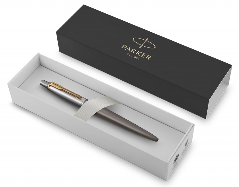 Ручка шар.авт. parker "jotter grey gt" синяя 1,0мм