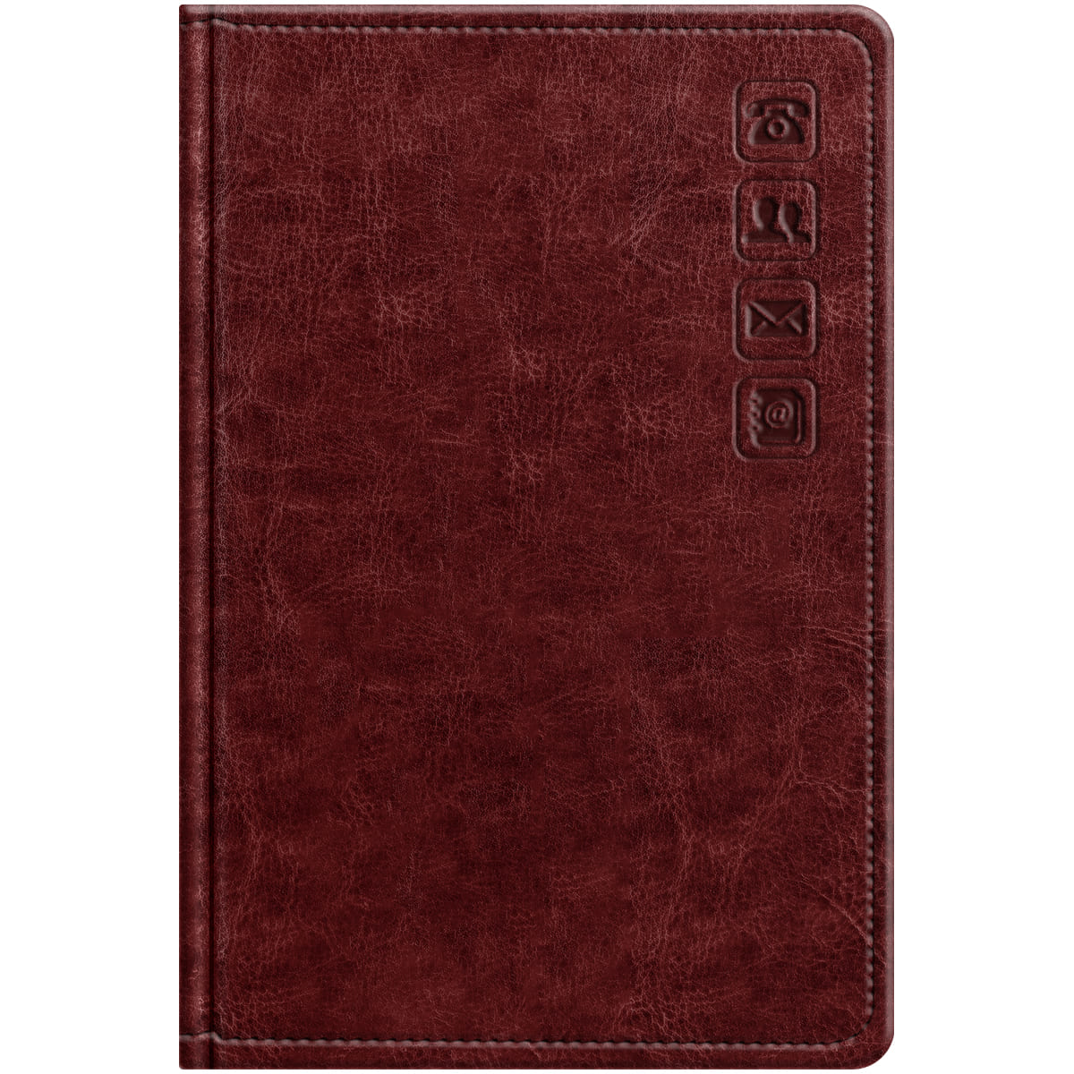 Книжка алфавитная а7 64л. лин. "nebraska. dark red" (bg) вырубка,кож.зам.