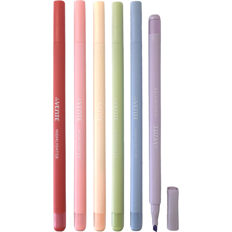 Маркер текстовый набор 6цв. devente "delicate" резец 1,0мм-3,0мм