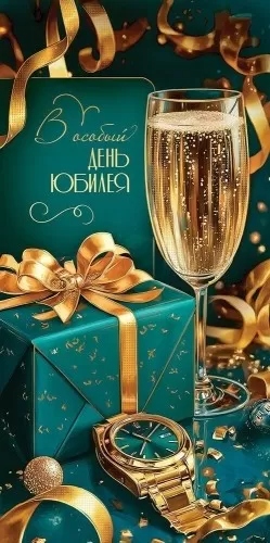 Конверт для денег "в особый день юбилея" фольга текст