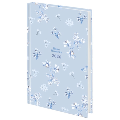 Ежедневник 2026 а5 ламинир.staff "blue flowers"