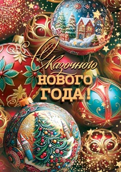 Открытка мини "сказочного нового года!" 6,1х8,5см