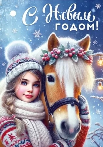 Открытка мини "с новым годом!" 7,9х5,5см