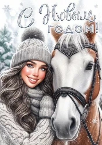 Открытка мини "с новым годом!" 7,9х5,5см