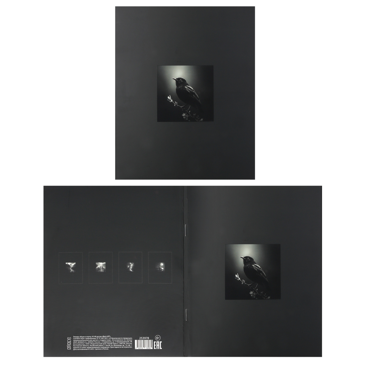 Тетрадь 48л. кл. "black art" (кокос) б/б,мат.лам.,выб.лак,асс-т