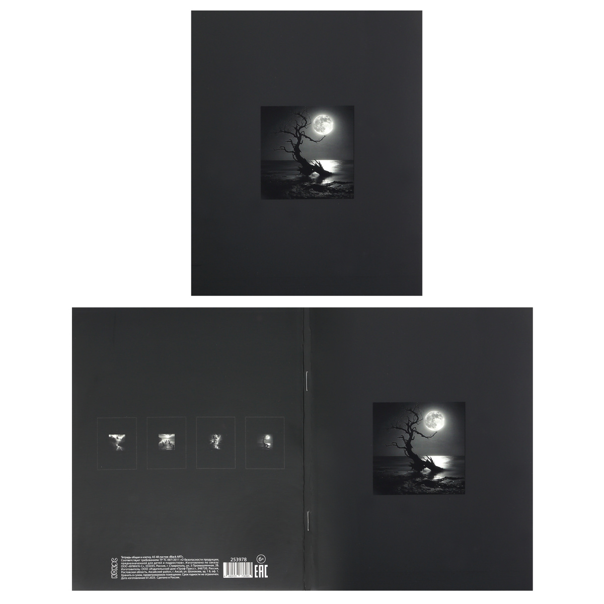Тетрадь 48л. кл. "black art" (кокос) б/б,мат.лам.,выб.лак,асс-т
