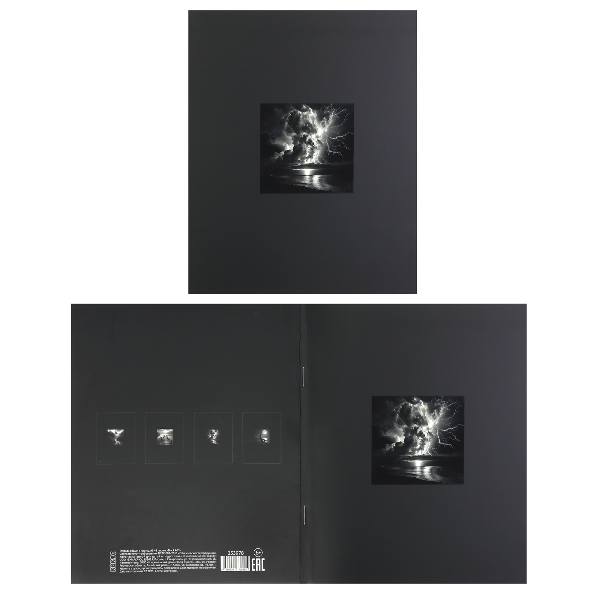 Тетрадь 48л. кл. "black art" (кокос) б/б,мат.лам.,выб.лак,асс-т