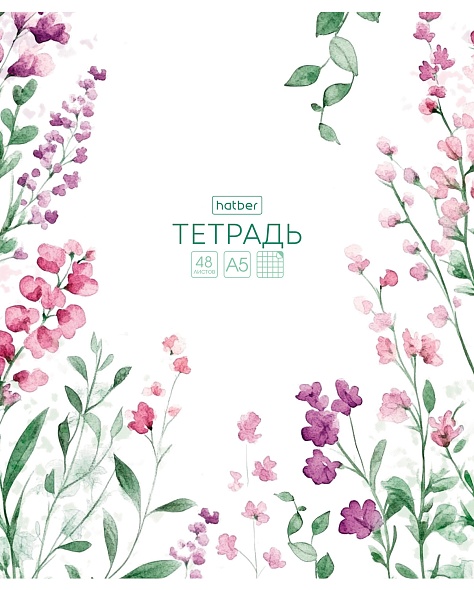 Тетрадь 48л. кл. "natural flowers" (hatber) б/б,асс-т