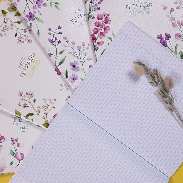 Тетрадь 48л. кл. "natural flowers" (hatber) б/б,асс-т