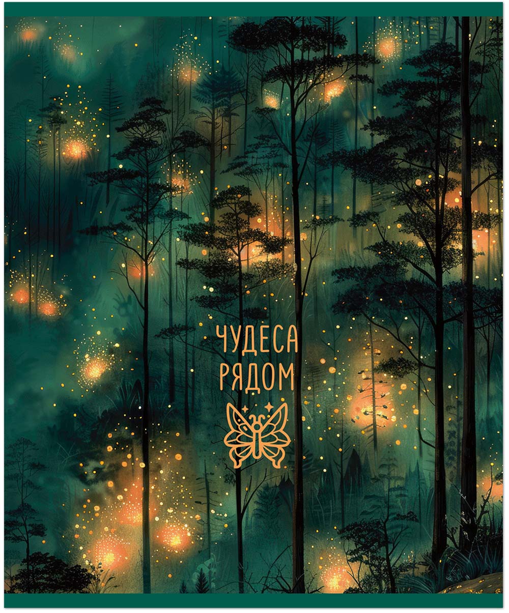 Тетрадь 48л. кл. "magic forest" (полином) б/б,лак,асс-т