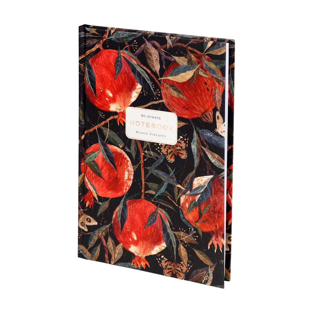 Книжка записная а5 тв.обл. 80л. кл. "flora. гранат" (bruno visconti) мат.лам.