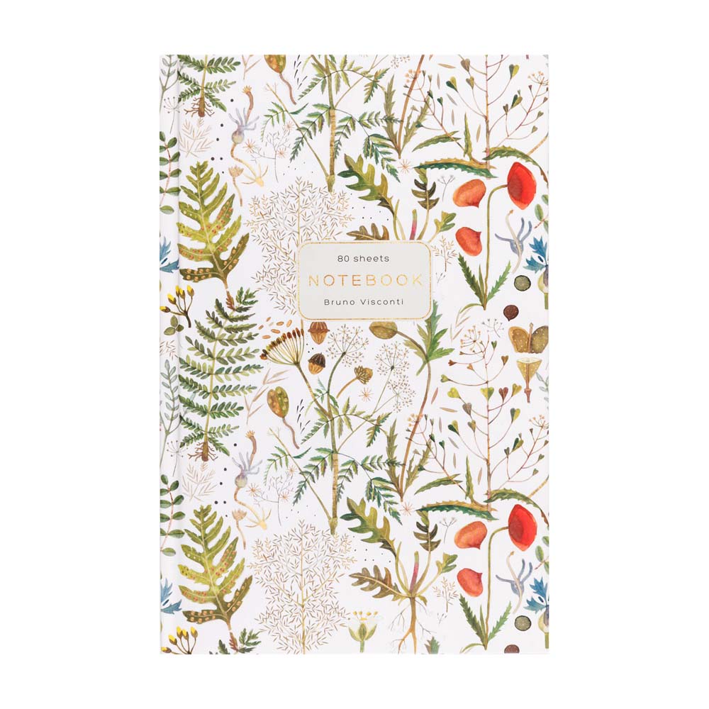 Книжка записная а5 тв.обл. 80л. кл. "flora. луговые травы" (bruno visconti) мат.лам.