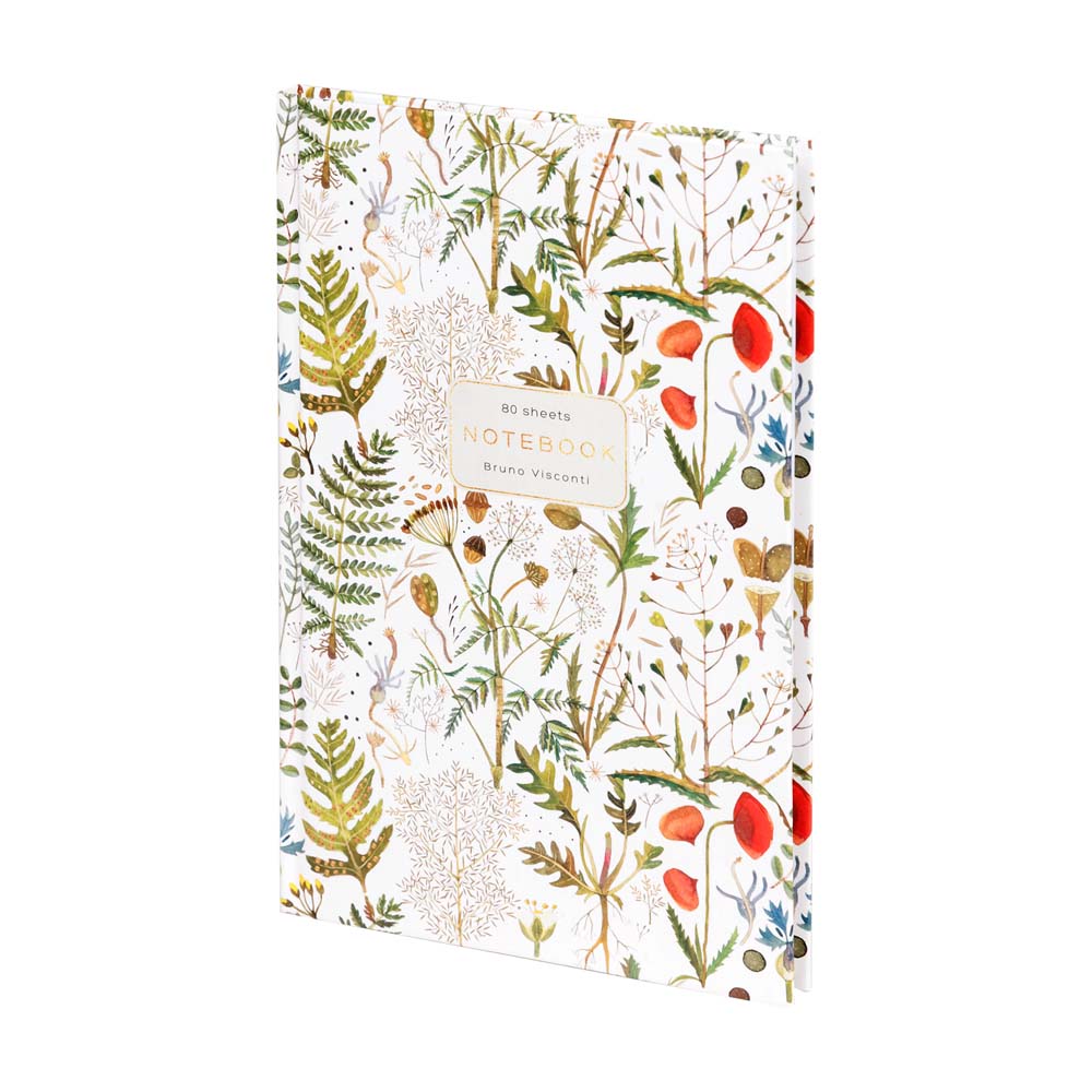 Книжка записная а5 тв.обл. 80л. кл. "flora. луговые травы" (bruno visconti) мат.лам.