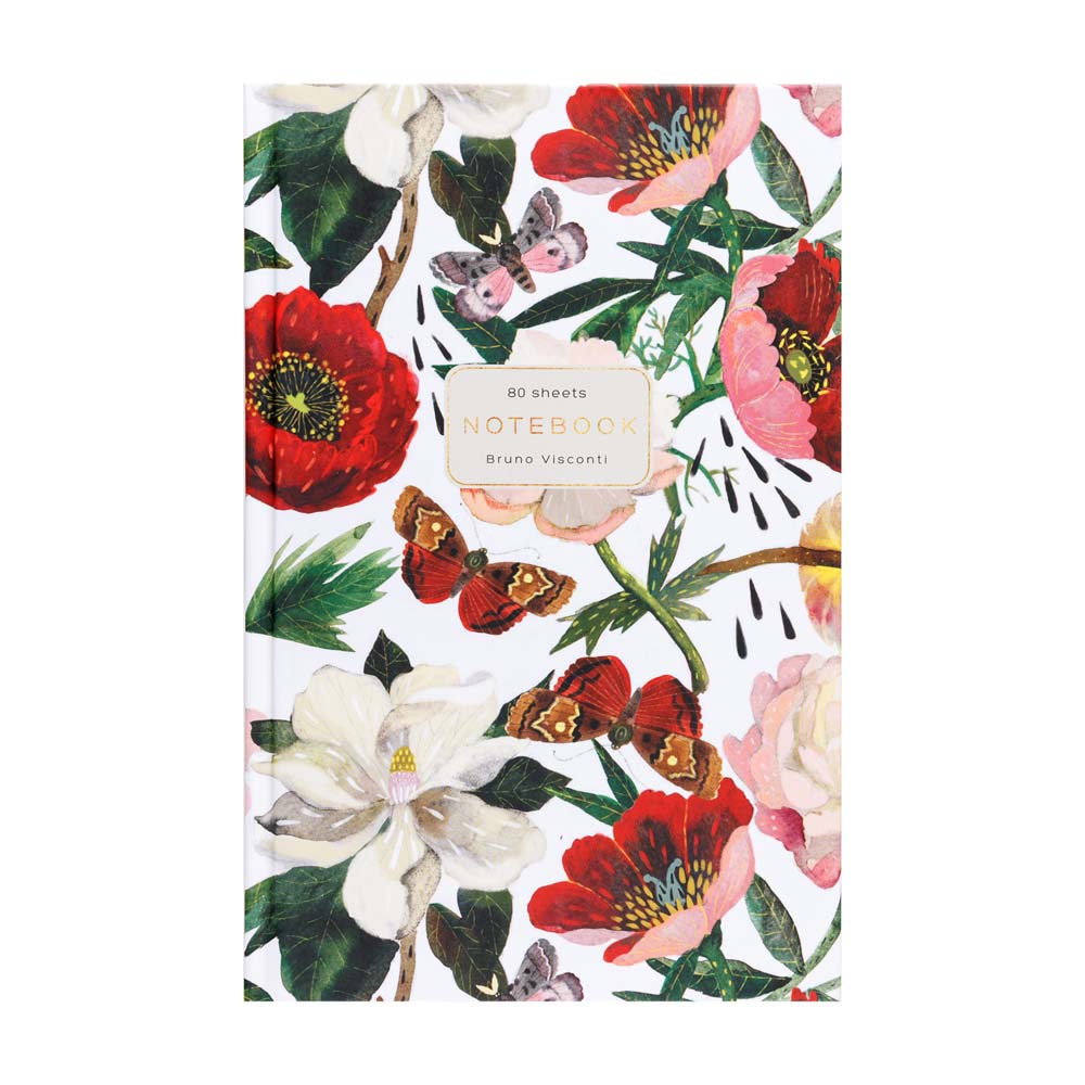 Книжка записная а5 тв.обл. 80л. кл. "flora. пионы" (bruno visconti) мат.лам.