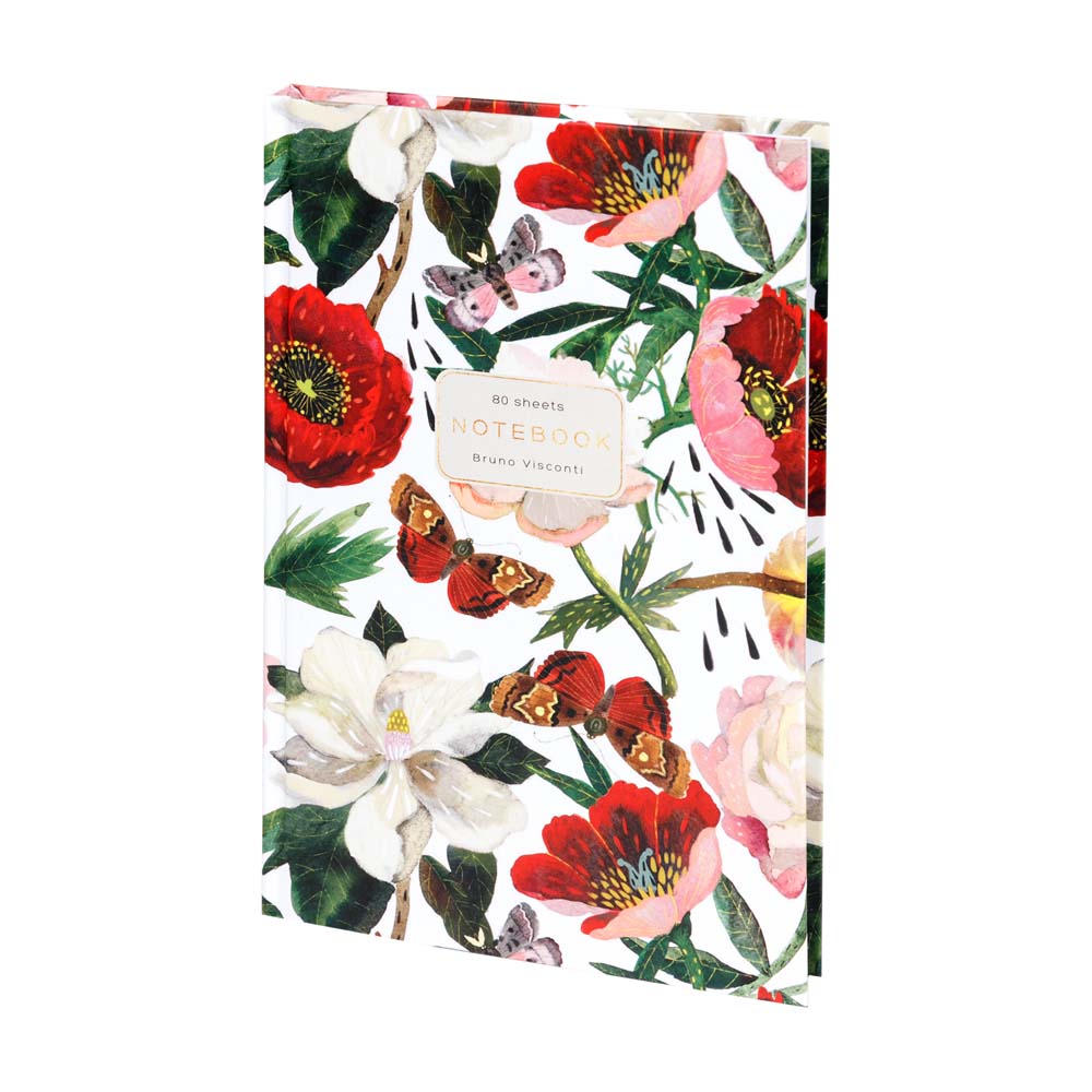 Книжка записная а5 тв.обл. 80л. кл. "flora. пионы" (bruno visconti) мат.лам.