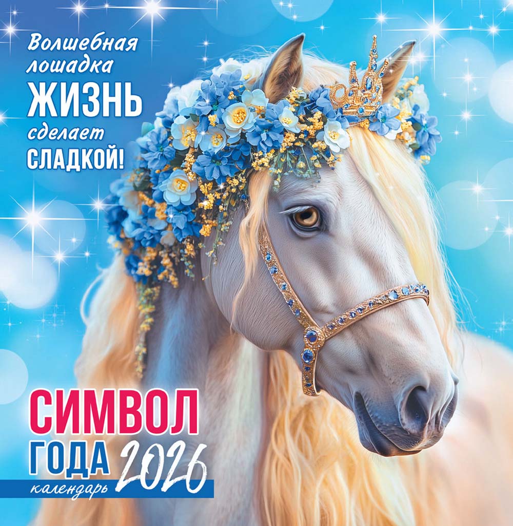 Календарь настенный перекидной 2026 23х23,5 12л "символ года. волшебная лошадка"