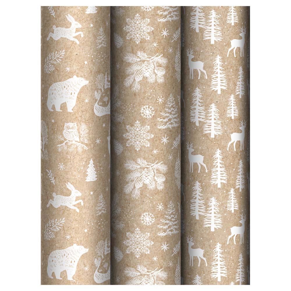 Бумага упаковочная глянцевая 70х100см "winter forest" асс-т