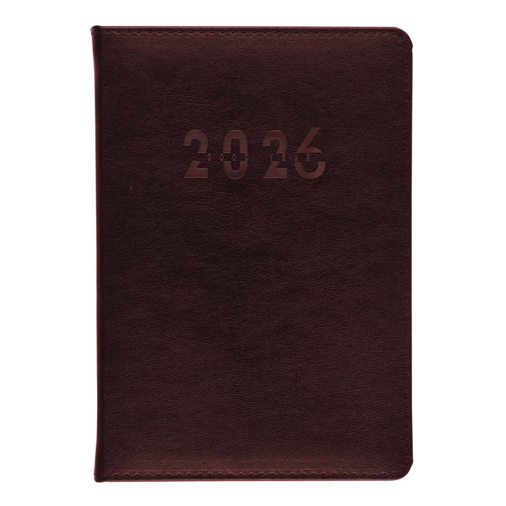 Ежедневник 2026 а5 fiorenzo "basic" коричневый с золотым срезом,тонир.блок,кож.зам.