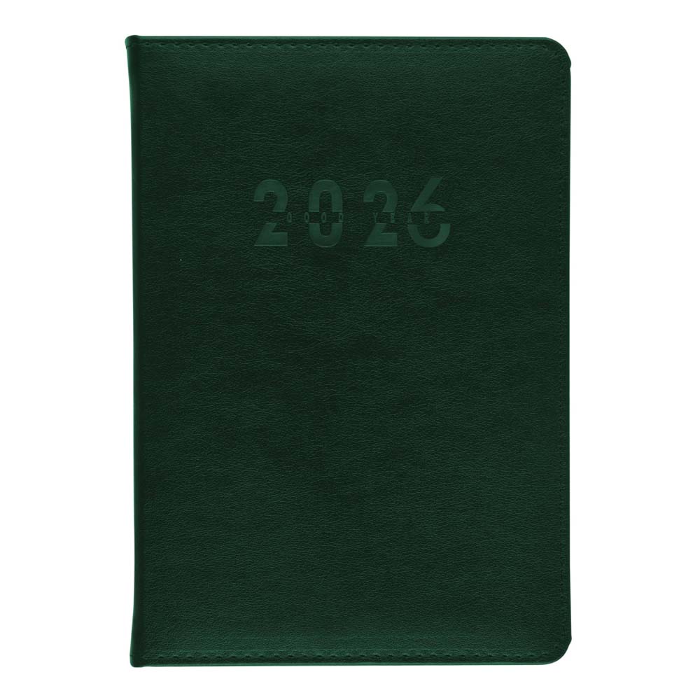 Ежедневник 2026 а5 fiorenzo "basic" зелёный с золотым срезом,тонир.блок,кож.зам.