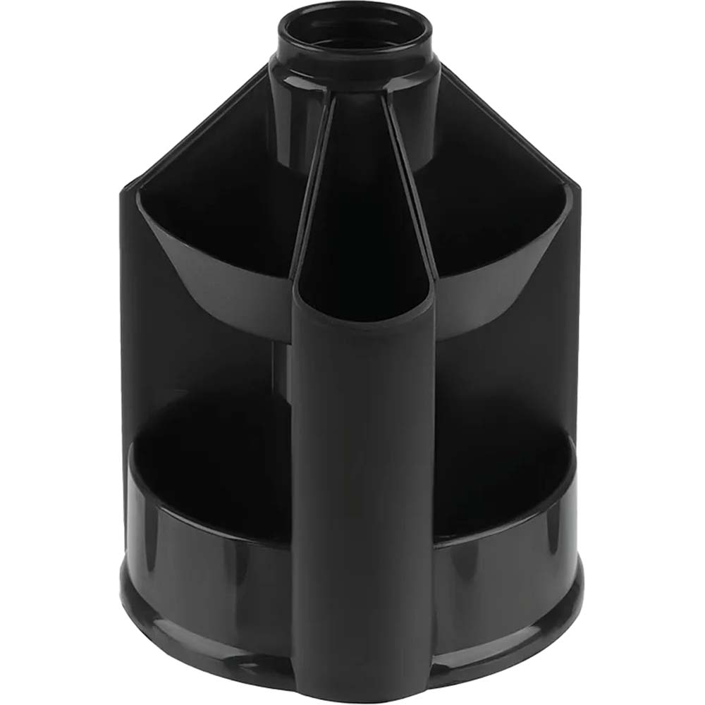 Подставка канцелярская б/н attomex вращающ. черная пластик