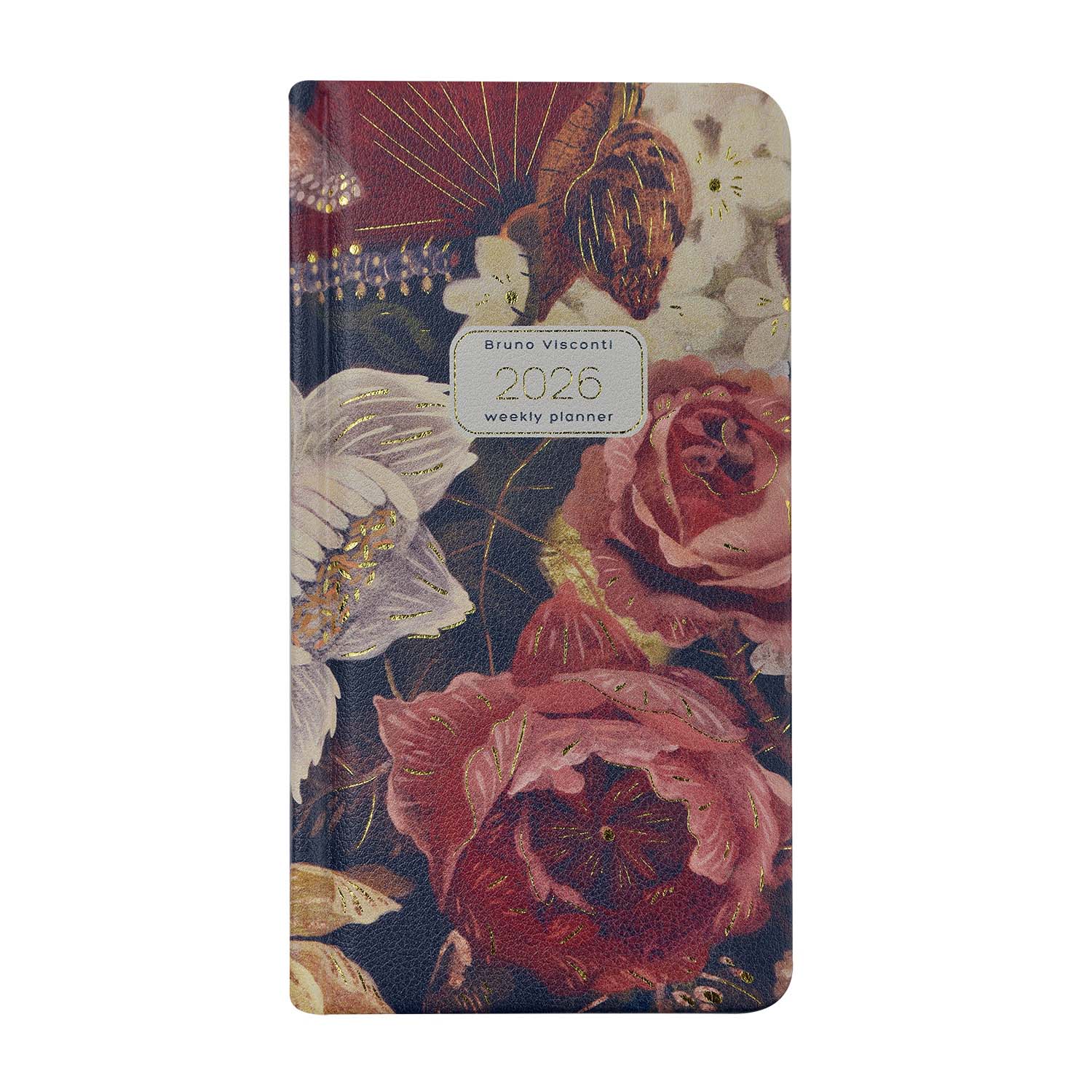 Еженедельник 2026 а6 bruno visconti "flora. lush bouquet" цветной кож.зам.
