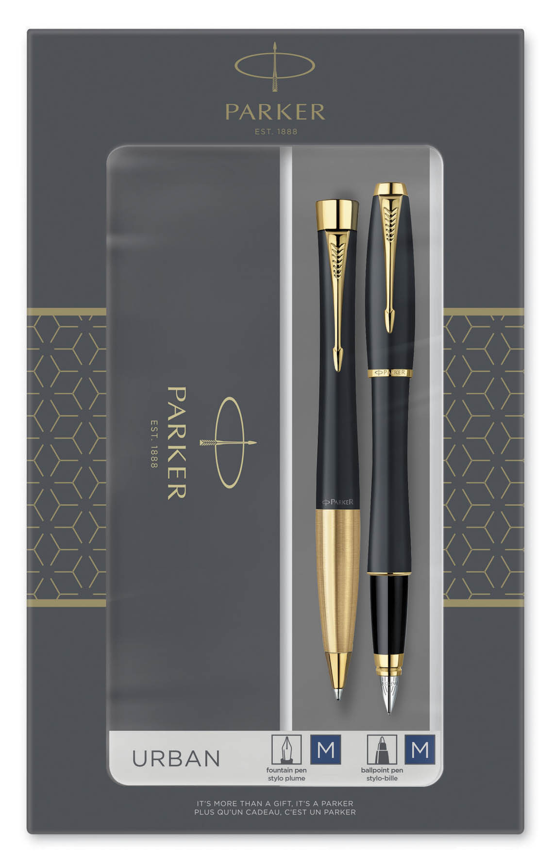 Набор подар.ручка пер.+шар. parker urban core blak gt