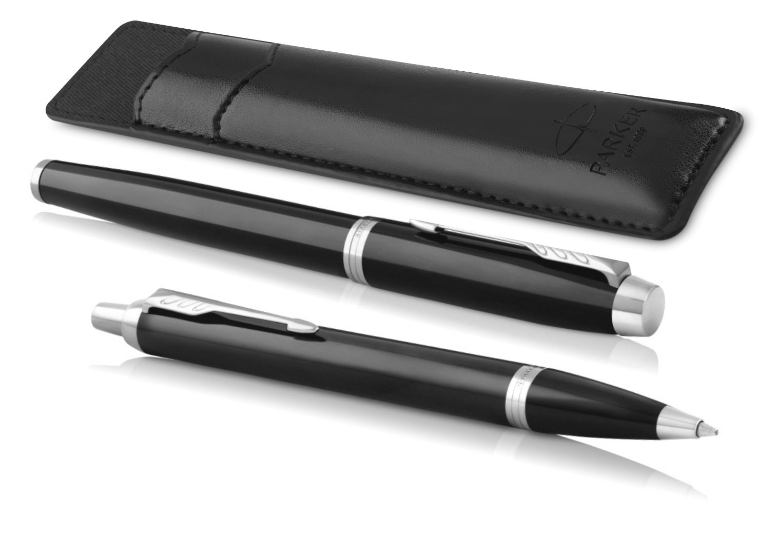 Набор подар.ручка пер.+шар. parker "im black ct" синяя 1,0мм